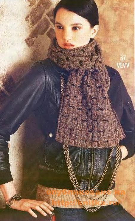 схема вязания шарфа, Вязаное платье 2010