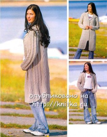 Летнее пальто, связанное спицами