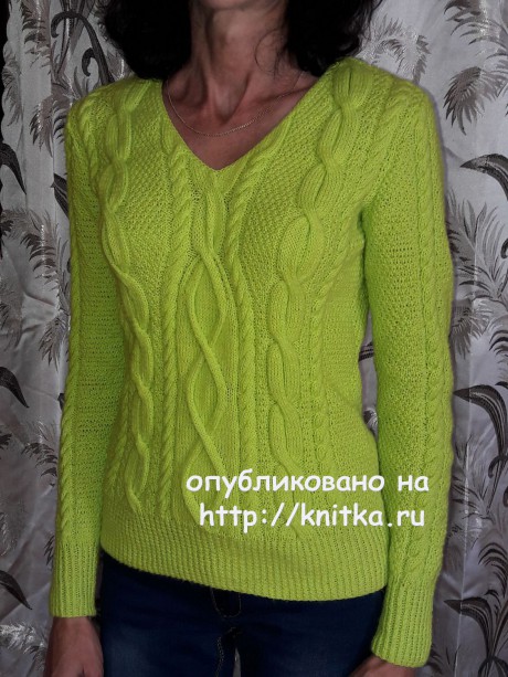 Пуловер с аранами. Работа Марины Ефименко вязание и схемы вязания