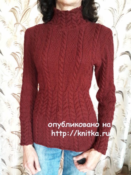 Женский свитер спицами. Работа Марины Ефименко вязание и схемы вязания
