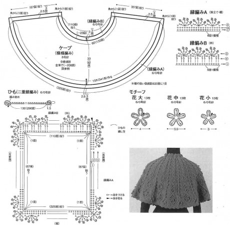 схемы вязания накидки