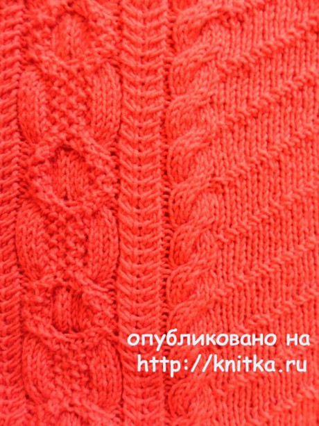 Вязаный спицами свитер с аранами. Работа Светлана Шевченко вязание и схемы вязания