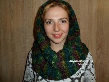 Снуд спицами – работа Ольги. Вязание спицами.