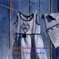 Вязаная кокетка для платья.