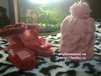Детская шапочка спицами – работа Ирины Стильник. Вязание спицами.