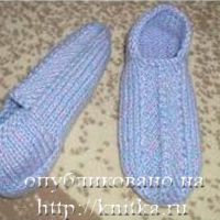 Вязаные следки на двух спицах.