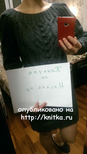 Туника – свитер. Работа Ирины. Вязание спицами.