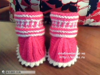 Пинетки спицами. Работы Риммы. Вязание спицами.
