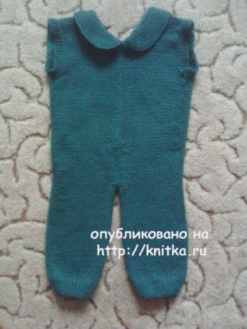 Комбинезон спицами. Работа Анастасии. Вязание спицами.
