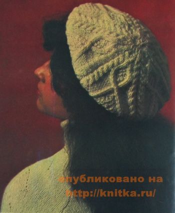 Вязание беретов с косами. Вязание спицами.