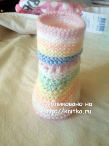 Вязаные пинетки. Работы Людмилы. Вязание спицами.