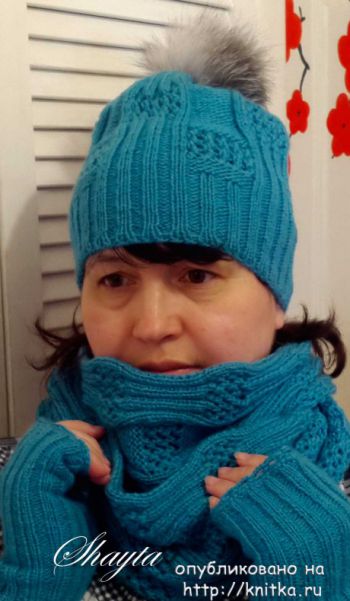 Авторский комплект Дворики спицами. Работа Оксаны Усмановой. Вязание спицами.