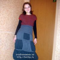 Жилет, связанный спицами.