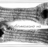 Вязаные перчатки - митенки.