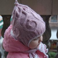 Лиловая шапочка и шарф для девочки.