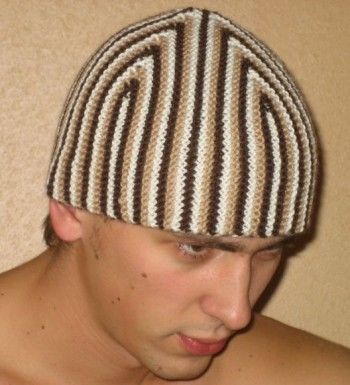 Супер-шапка для мужчины. Вязание спицами.