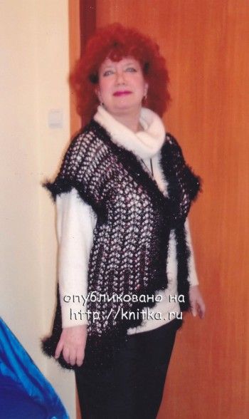 Ажурный кардиган “Боярыня” работа Ларисы Даренко. Вязание спицами.