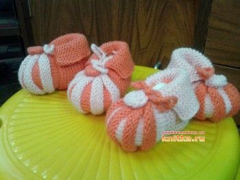 Пинетки – зефирки. Вязание спицами.