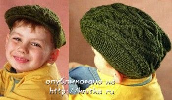 Кепка для мальчика с описанием. Вязание спицами.