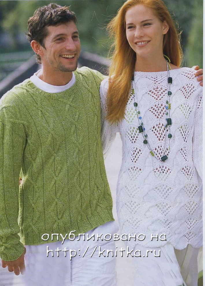 Мужской зеленый пуловер
