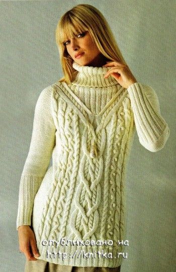 фото вязаного спицами свитера