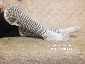Вязаные спицами носки и гетры - работы Ольги. Вязание спицами.