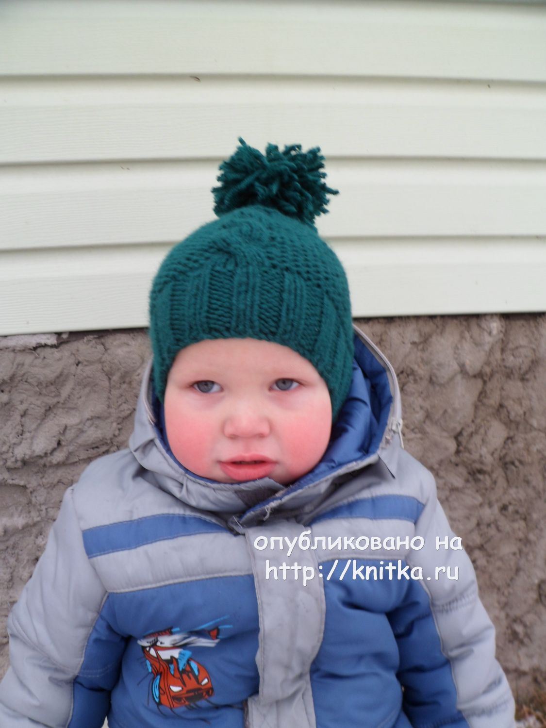 Детская шапка с ушками зимняя вязаная для мальчика GSK-67