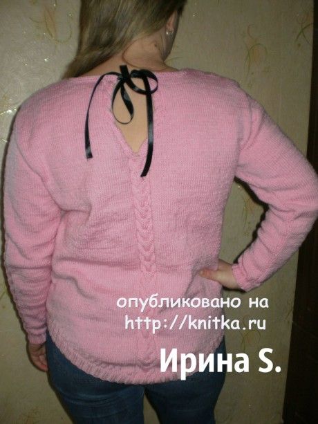 Женский свитер спицами 