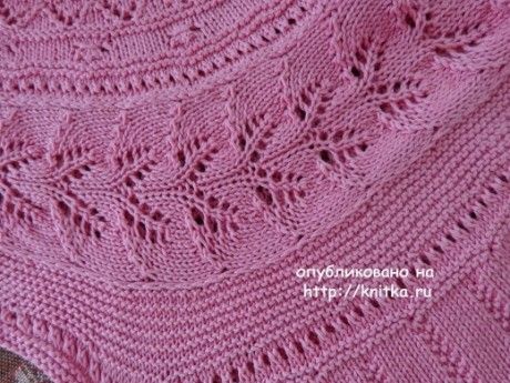 Розовый топ спицами - работа Надежды Лавровой вязание и схемы вязания