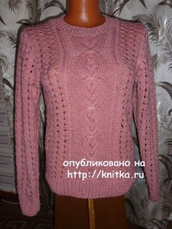 женский вязаный пуловер