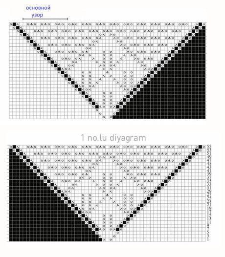 Схема вязания ажурного топа:
