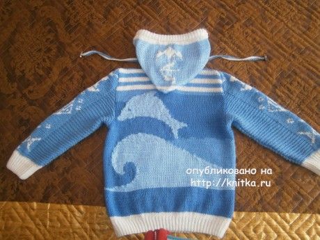 Вязаный свитер для мальчика - работа Елены вязание и схемы вязания
