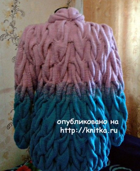 Кардиган градиент из кос – работа Люси Туевой вязание и схемы вязания