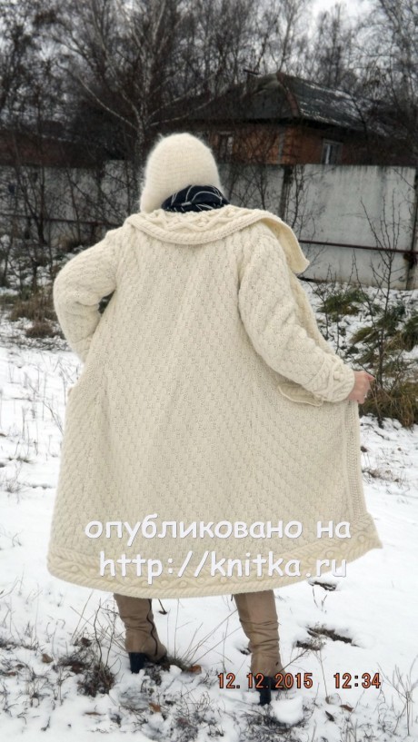 Зимнее пальто Ванилька. Работа Оксаны вязание и схемы вязания