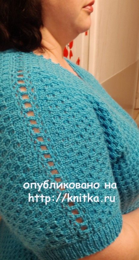 Женский пуловер спицами. Работа Оксаны Усмановой вязание и схемы вязания