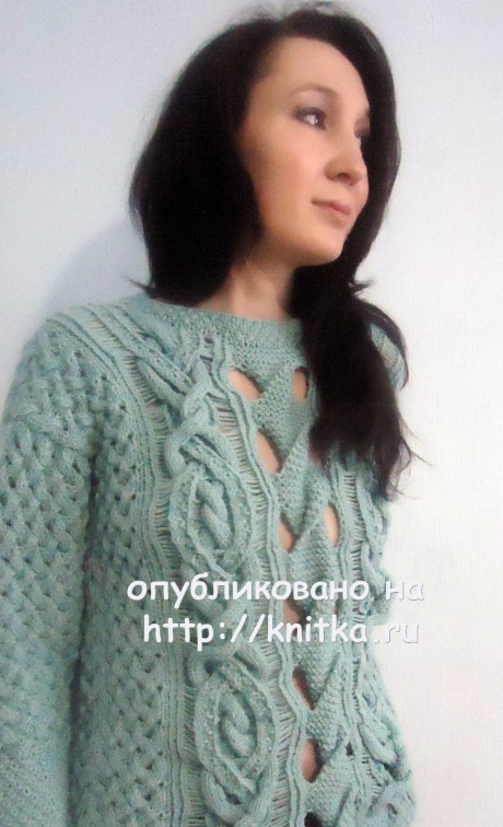 Вязаный женский свитер. Работа Лилии вязание и схемы вязания