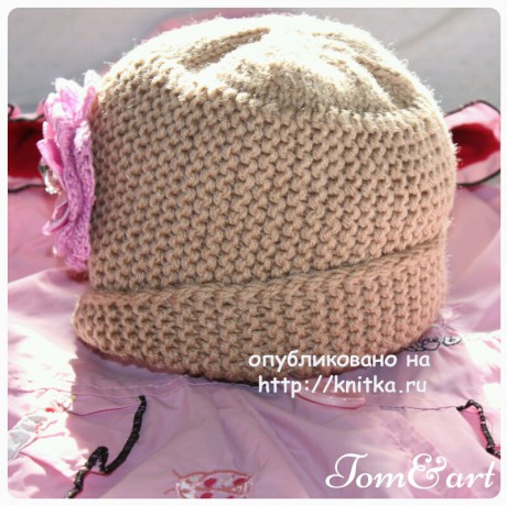 Женская шапочка спицами. Работа Тамары вязание и схемы вязания