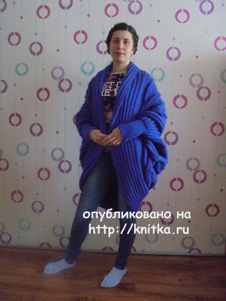 Вязаное спицами пальто. Работа Татьяны Ивановны вязание и схемы вязания
