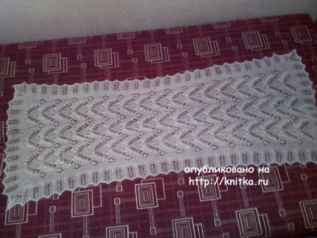 Вязаная спицами шаль. Работа Ивановой Светланы вязание и схемы вязания