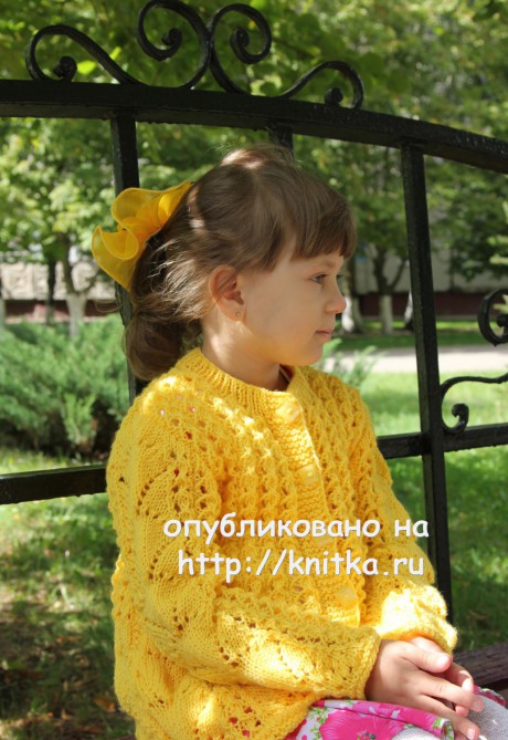 Детская кофточка Золотая бабочка. Работа Светланы Шевченко вязание и схемы вязания