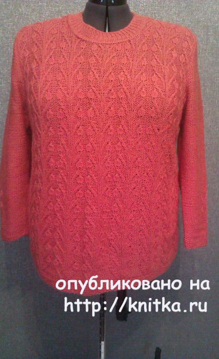 Женский пуловер спицами. Работа TatVen вязание и схемы вязания