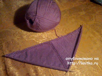 Вязаная спицами шаль. Работа Виктории вязание и схемы вязания