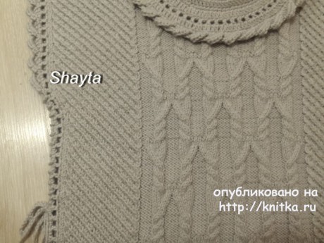 Пончо - пуловер Shayta для девочки. Работа Оксаны Усмановой вязание и схемы вязания