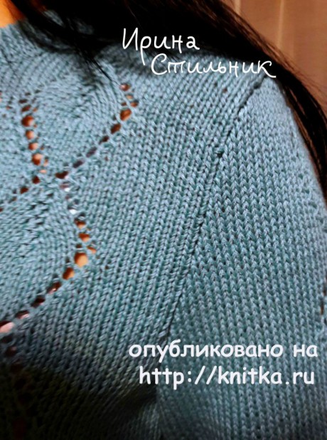 Женский пуловер спицами. Работа Ирины Стильник вязание и схемы вязания