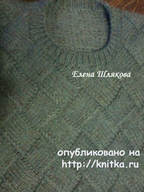 Женский пуловер в технике энтерлак. Работа Елены Шляковой вязание и схемы вязания