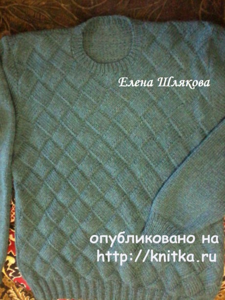 Женский пуловер в технике энтерлак. Работа Елены Шляковой вязание и схемы вязания