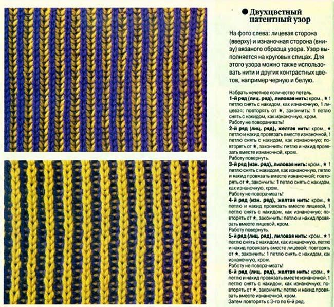 Схемы вязания жаккарда спицами для носков