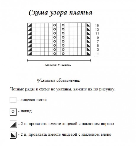 схема вязания платья