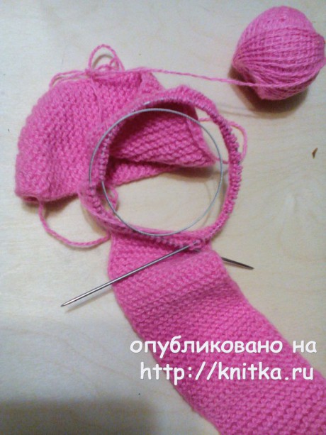 Шапочка для девочки с ушками. Работа Светланы Норман вязание и схемы вязания
