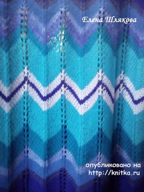 Женское платье спицами. Работа Елены Шляковой вязание и схемы вязания